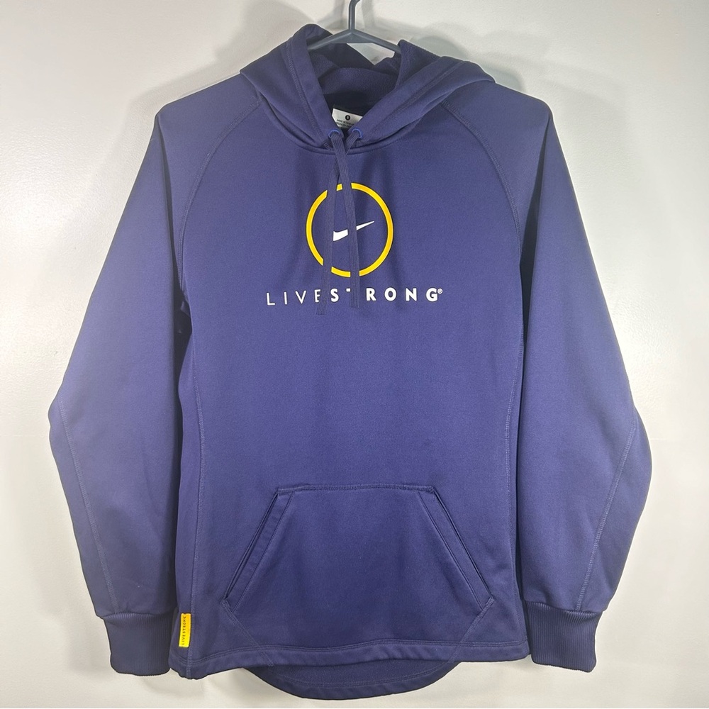 Nike Therma Fit Livestrong Sweater Hoodie Sweatshirt Navy Blue; Women’s Sz Small